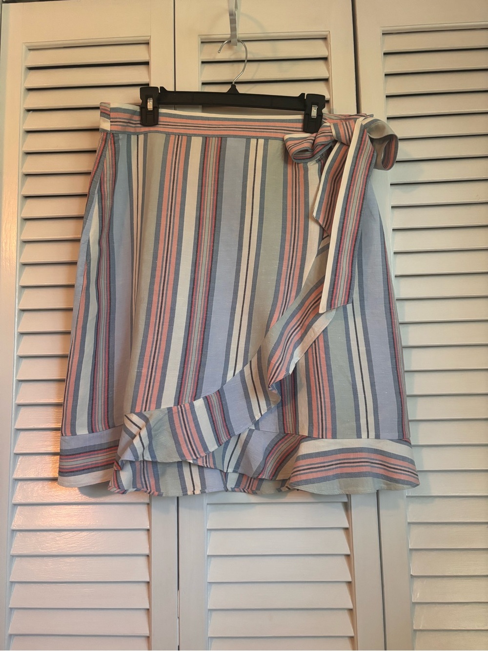 NWT Cottagecore LOFT Pastel Striped Wrap Skirt with Tie Waist